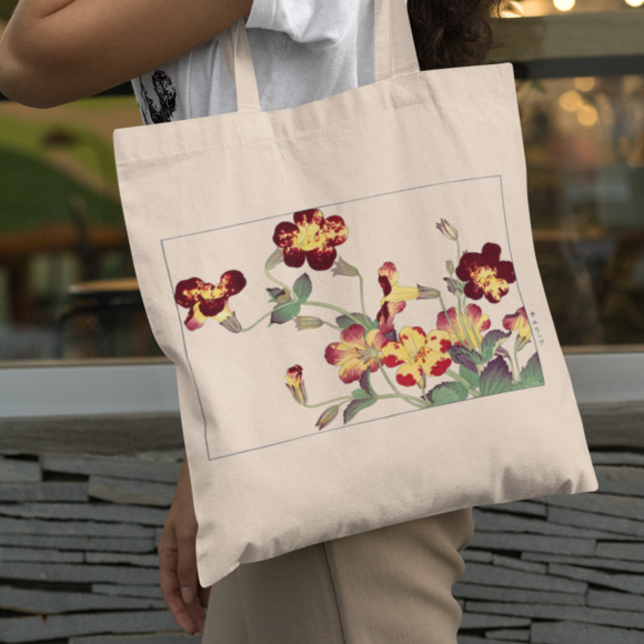 Outfit Bits Handbags - Vintage Zufu Tulips Burgundy Yellow Tote